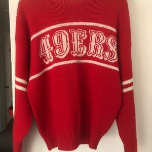 San Francisco 49ERS Red Crewneck Sweater - Men's Team Knit